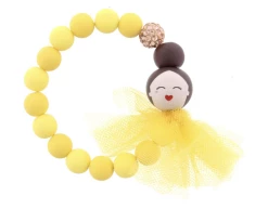 Jane Marie Kids Yellow Beaded Stretch W/Princess Braclet