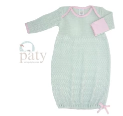 Paty Gown Mint W/Pink Trim