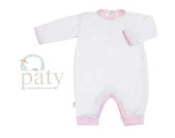 Baby Registry Paty Romper White W/Pink Trim