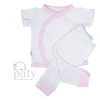 Infant Clothing Paty Pinstripe Pink W/Pink Trim Kimono Set