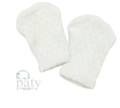 Paty White Mittens W/White Trim