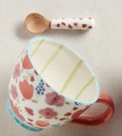 Mudpie Decor Smile Floral Mug Set