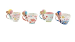 Mudpie Decor Happy Vibes Floral Mug Set