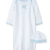 Little Me Blue Welcome To The World Sleeper Gown And Hat
