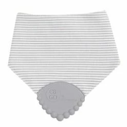 Chewbeads Baby Accessories Drool Bib Grey Stripe