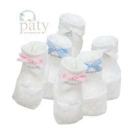 Paty WHITE BOOTIES W/TRIM Infant Clothing