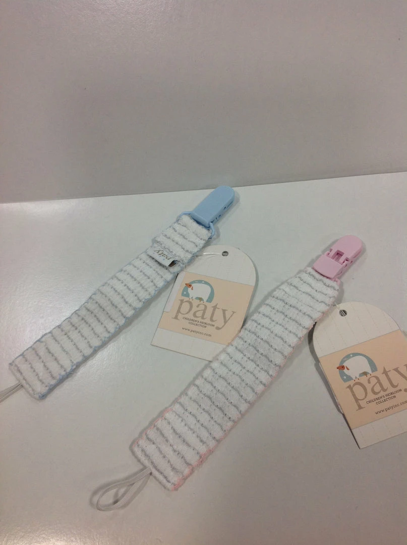 Best deal ๐ Paty Infant Clothing GREY STRIPE PACI CLIP W/TRIM โจ 1 Paty Infant Clothing GREY STRIPE PACI CLIP W/TRIM