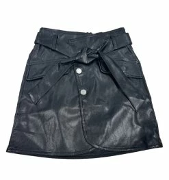 Habitual Girl/Truce Fall 50% Off Fall Clothing Black Leather Button Skirt