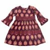 Yo Baby Fall Maroon/Coral Floral Dress
