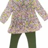 Bonnie Jean Fall 22 Floral Top With Olive Legging Set New Arrivals