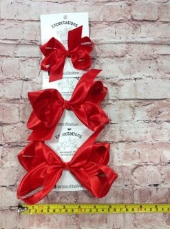 Beckys Baby Accessories Red Satin Hairbow