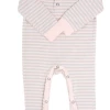 Sweet Bamboo Infant Clothing Pink/Grey Stripe Long Romper