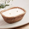 Mudpie Decor Small Petite Wood Bowl Candle