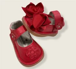 MOOSHU SHOES Squeaky Red Bow Mary Janes