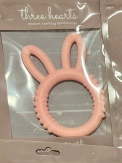 Three Hearts Baby Accessories Silicone Bunny Teething Ring