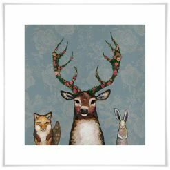 GBA Fox Buck & Hare Floral 24x24 Decor