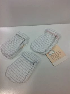 Paty GREY STRIPE MITTENS W/TRIM