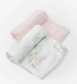 Little Unicorn Swaddle Blanket Set - Blush Peony