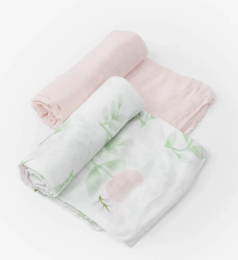 Outlet ๐ฏ Little Unicorn Swaddle Blanket Set - Blush Peony โจ 1 Little Unicorn Swaddle Blanket Set - Blush Peony