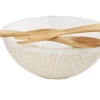Mudpie Decor White Weave Bowl