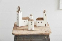 Mudpie Decor Small White Church Sitter