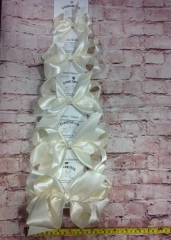 Beckys Antique White Satin Hairbow