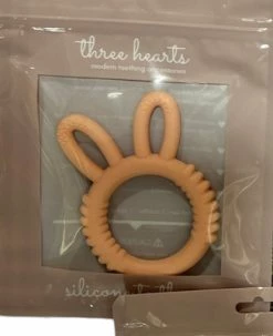 Three Hearts Baby Accessories Silicone Bunny Teething Ring