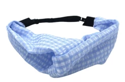 Headbands Of Hope Blue Seersucker Adjustable Twist Turban Baby Accessories