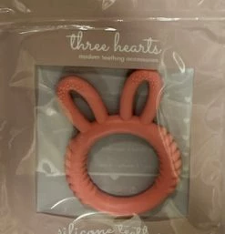 Three Hearts Baby Accessories Silicone Bunny Teething Ring