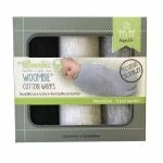 Woombie 3pk Cotton Wraps-BLK Baby Accessories