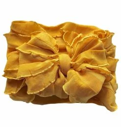 IN AWE MUSTARD KNOTTED BOW HEADBAND