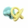 Three Hearts Pack Of 2 Sili Soother- Yellow/Mint Baby Accessories