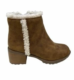Mia Isobel Cognac Boot With Fur Shoes