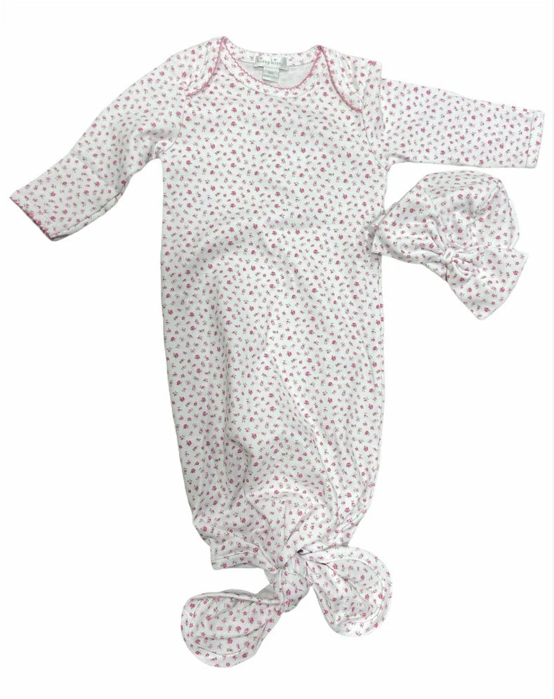 Budget ๐ Kissy Kissy Petite Flowers Knotted Gown & Hat Infant Clothing โ๏ธ 1 Kissy Kissy Petite Flowers Knotted Gown & Hat Infant Clothing
