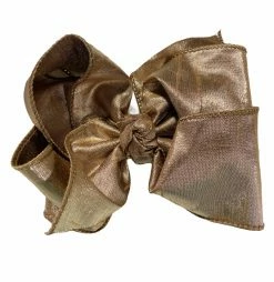 BEYOND CREATION Medium Silk Shimmer Bow Bronze Baby Accessories