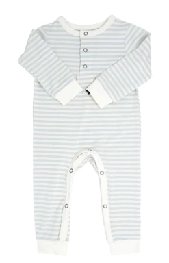 Sweet Bamboo Blue/White Stripe Long Romper