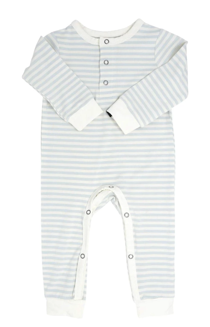 Best deal โจ Sweet Bamboo Blue/White Stripe Long Romper ๐ฏ 1 Sweet Bamboo Blue/White Stripe Long Romper