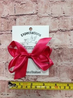 Beckys Shocking Pink Satin Hairbow
