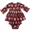 Yo Baby Fall Maroon/Coral Floral Dress & Bloomer New Arrivals