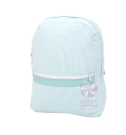 Oh Mint Mint Seersucker Medium Backpack Baby Accessories