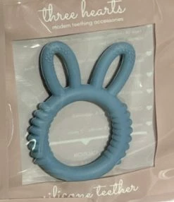 Three Hearts Baby Accessories Silicone Bunny Teething Ring