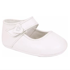 Baby Deer Hartlee White Strap/heart Shoe