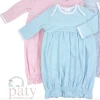 Infant Clothing Paty Stripe Overlap Gown Turquoise