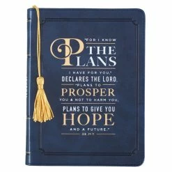 Books For I Know The Plans Handy-sized Faux Leather Journal In Navy Baby Accessories