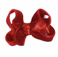BEYOND CREATION Baby Accessories 3'' Satin/Velvet Red Bow