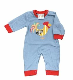 Three Sisters Fall Rooster Applique Boys Romper