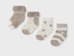 Mayoral Accessories Baby Accessories Chocolate Set Of 4 Socks Newborn Boy