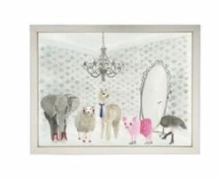 Antique Curiosities Dress Up Animals Grey Frame Decor
