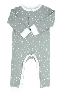 Sweet Bamboo Stars Green Long Romper