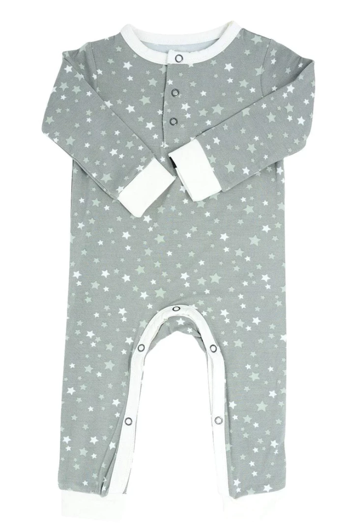 Brand new ๐ Sweet Bamboo Stars Green Long Romper โจ 1 Sweet Bamboo Stars Green Long Romper